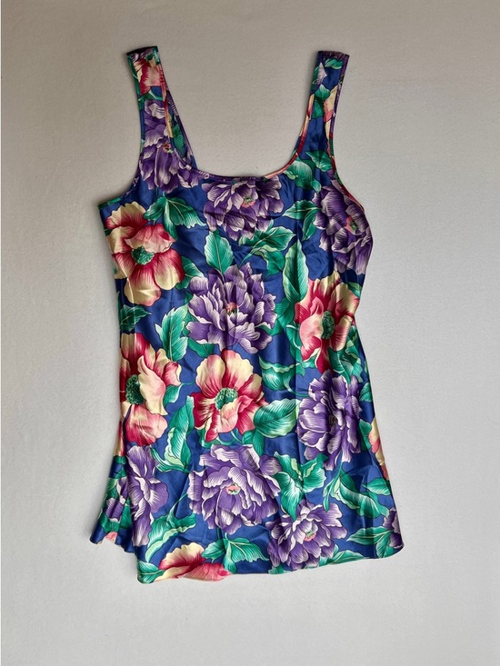 angelique Other - Angelique Vintage Floral Sleeveless Nightgown Botanical Purple Blue Cottagecore